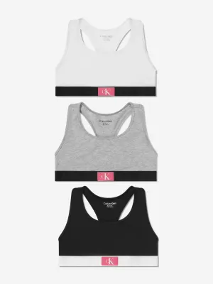 Calvin Klein Girls Sports Bralette Set (3 Pack) in White