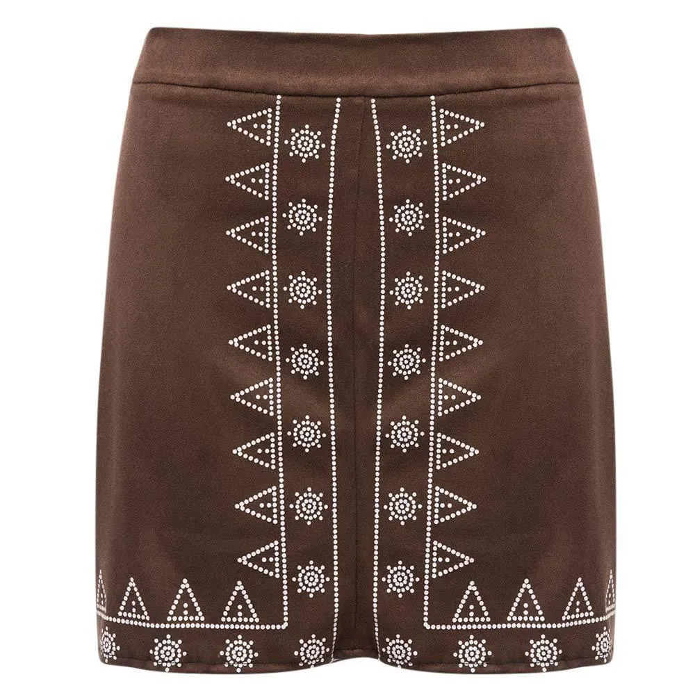 Clearance Bohemian Style Print High Waist Bodycon Mini Skirt