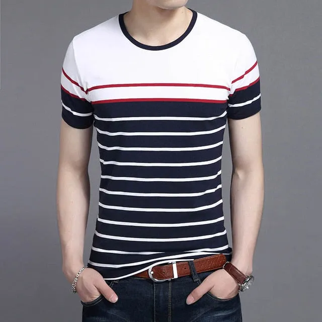 Color Contrasting Horizontal Striped Tees