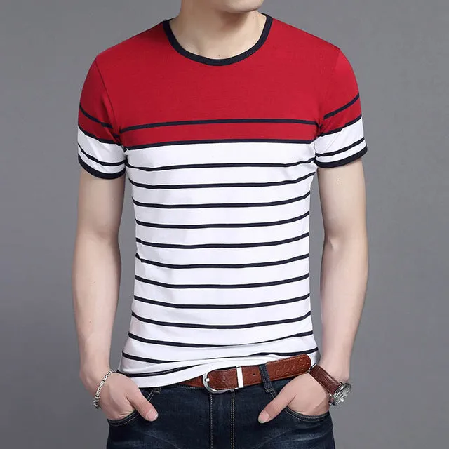 Color Contrasting Horizontal Striped Tees