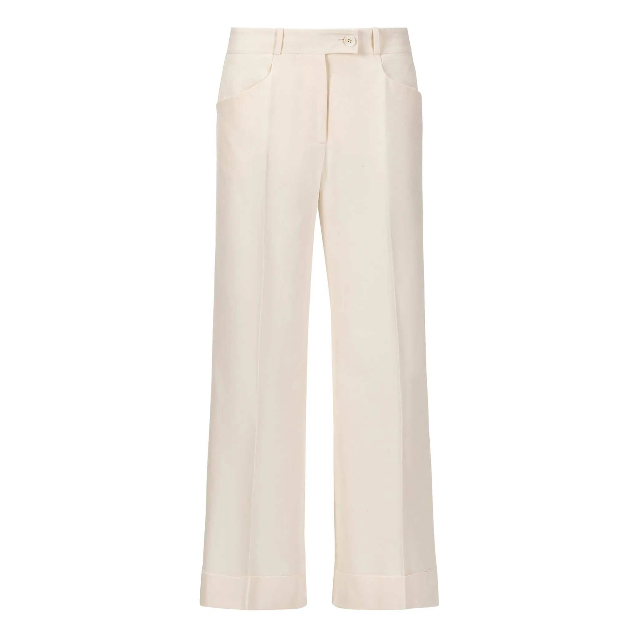 Couture Wide Leg Silk Pant - Ivory