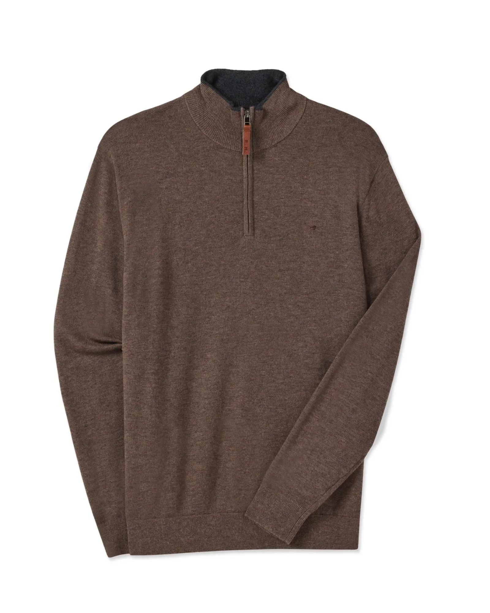 Ernest 1/4 Zip Knitted Sweater - Nutmeg