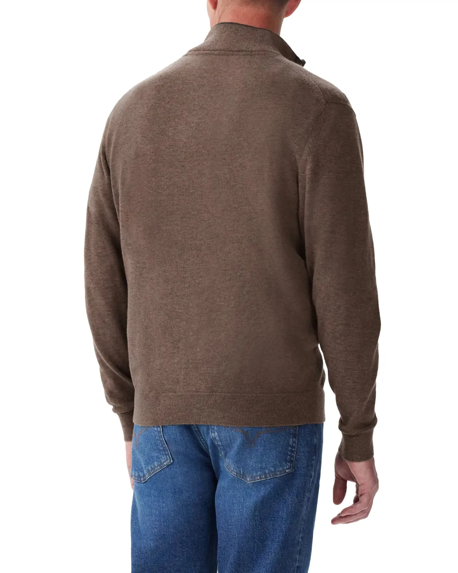 Ernest 1/4 Zip Knitted Sweater - Nutmeg