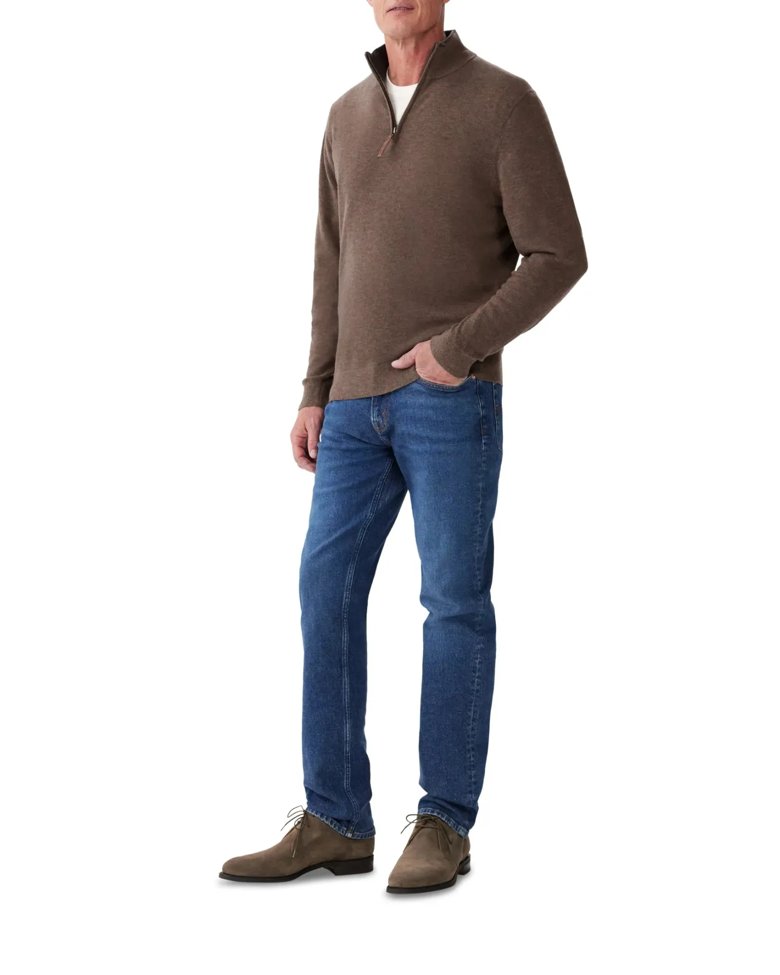 Ernest 1/4 Zip Knitted Sweater - Nutmeg