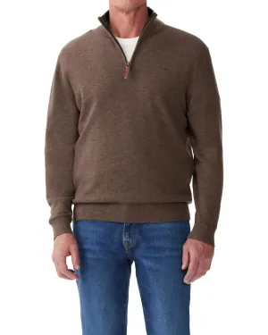 Ernest 1/4 Zip Knitted Sweater - Nutmeg