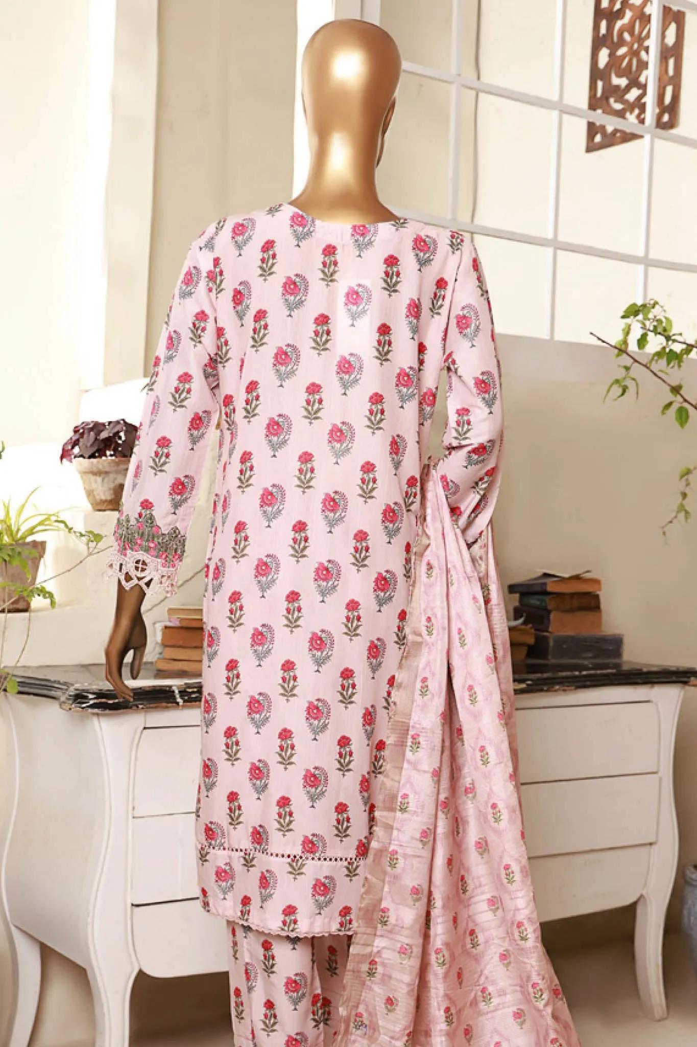 Florence By HZ Stitched 3 Piece Printed & Emb Raw Silk Collection'2024-RRE-02