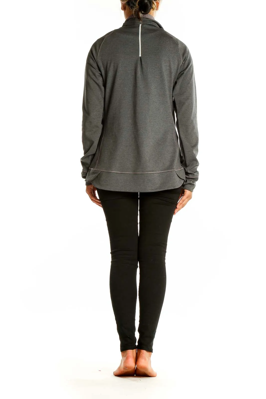 Gray Cowl Neck Athletic Pullover