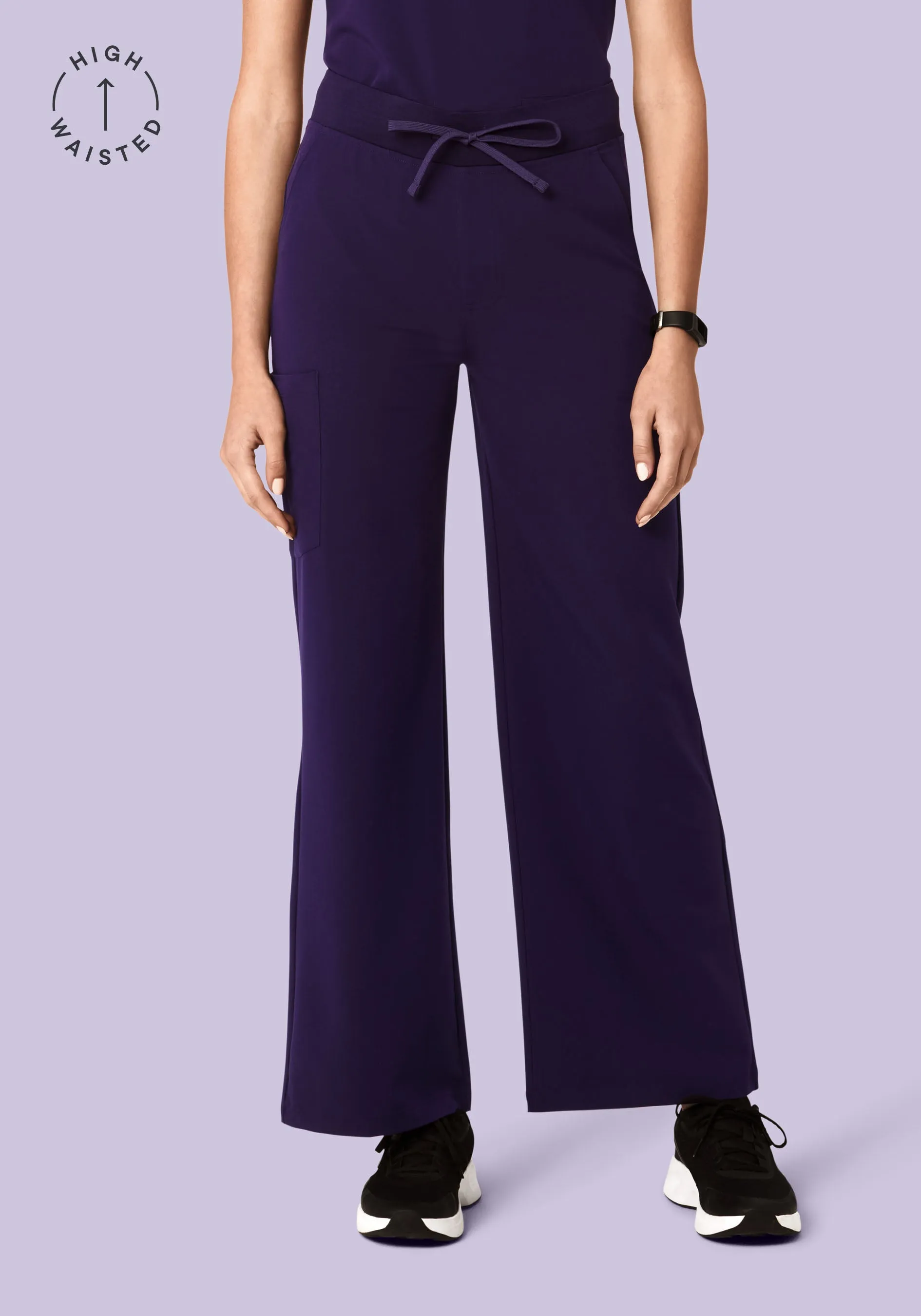 High Waisted Wide Leg Eggplant