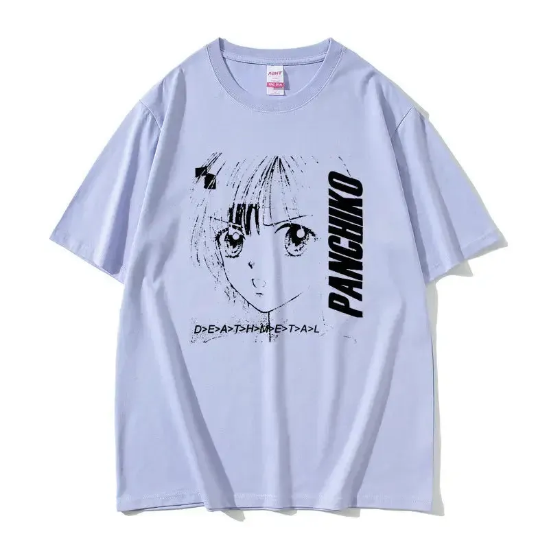 Hot Panchiko DEATHMETAL Album Print T Shirt Summer Street Fashion Oversized T Shirts Men Women  Manga Style 100%Cotton T-shirts