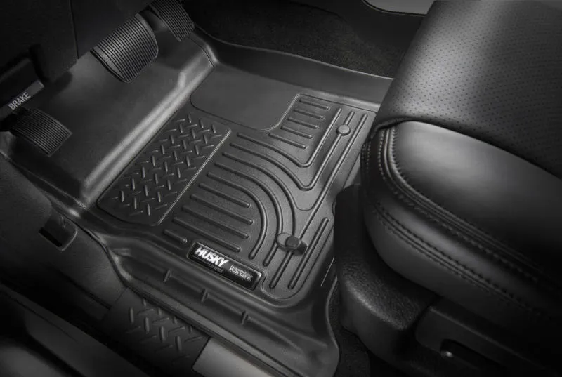 Husky Liners Front/2nd Seat Floor Liner Weatherbeater Plastic Black - Toyota Midsize SUV 2013-16