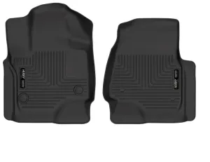 Husky Liners Weatherbeater Floor Liner - Front - Plastic - Black - Ford Fullsize SUV 2018-21 - (Pair)