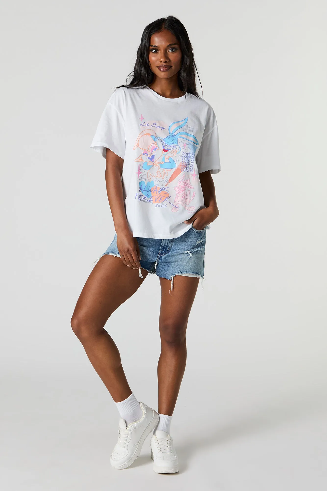 Lola and Bugs Bunny Graphic Boyfriend T-Shirt