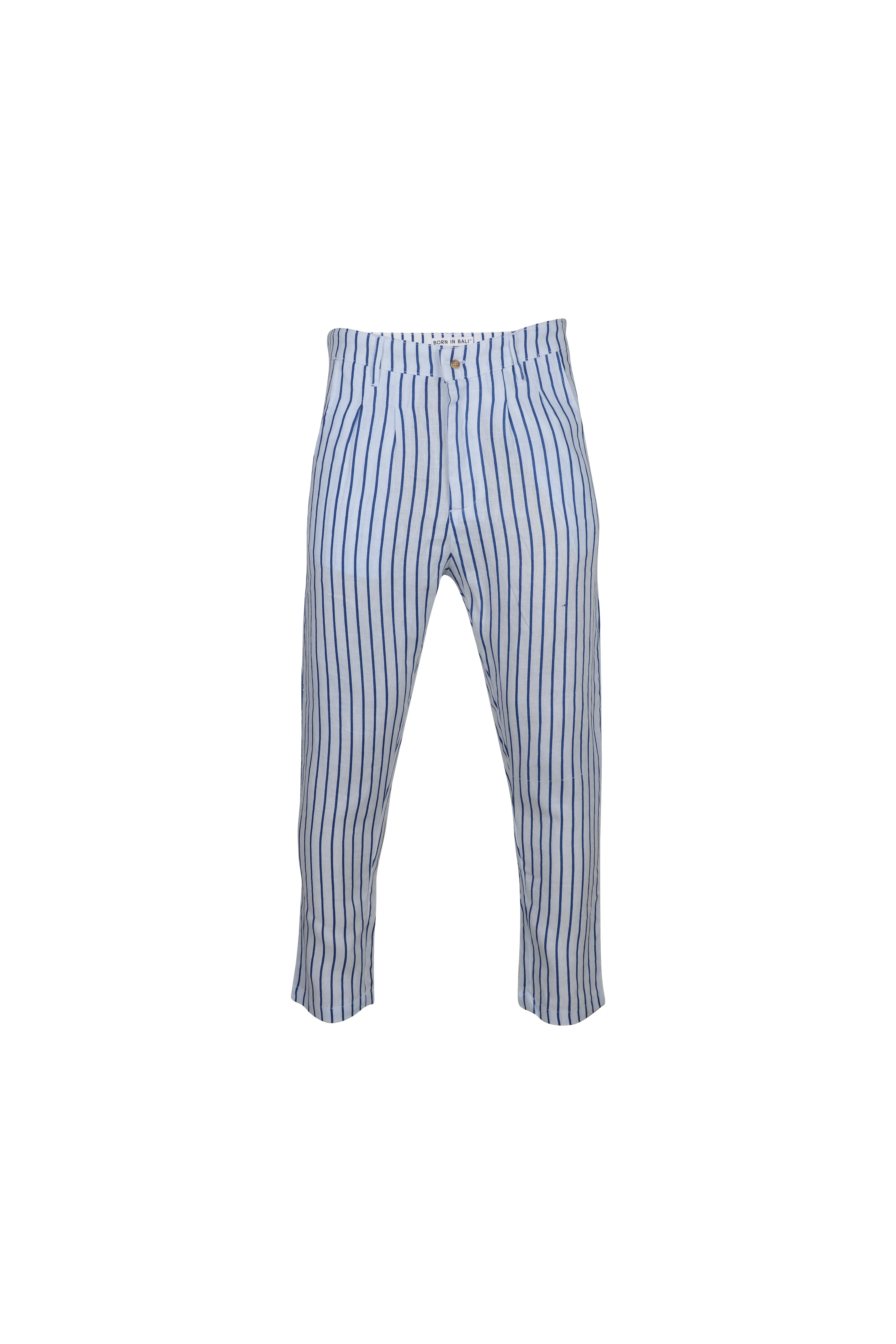 LOW KEY LINEN PANTS IN STRIPE NAVY