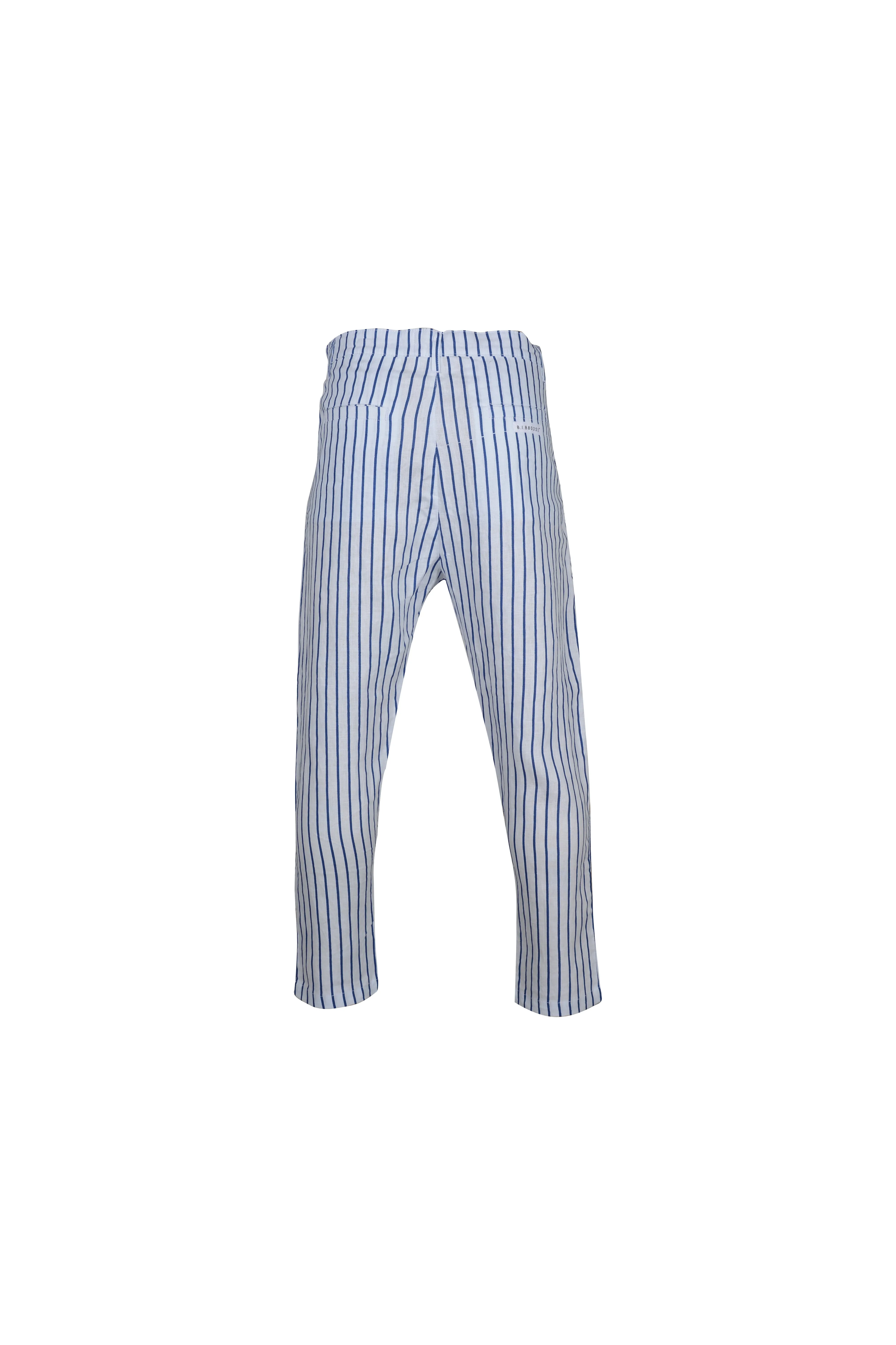 LOW KEY LINEN PANTS IN STRIPE NAVY