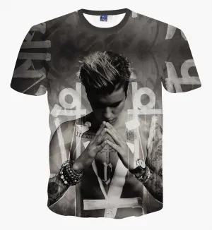 Men's 3D Justin Bieber Purpose T-Shirt