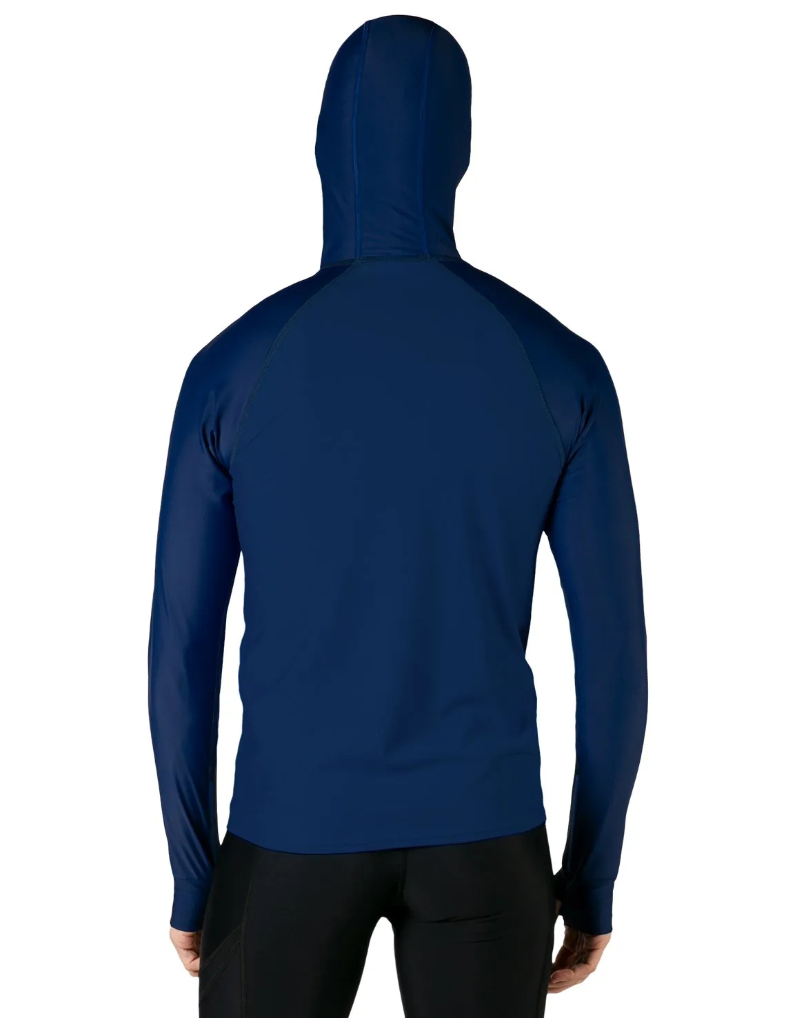 Men's  Swim Crest Rash Guard with Fitted Hoodie - Navy