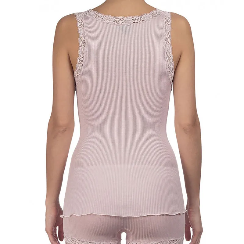 Oscalito Wool and Silk Tank Top with Leavers Lace