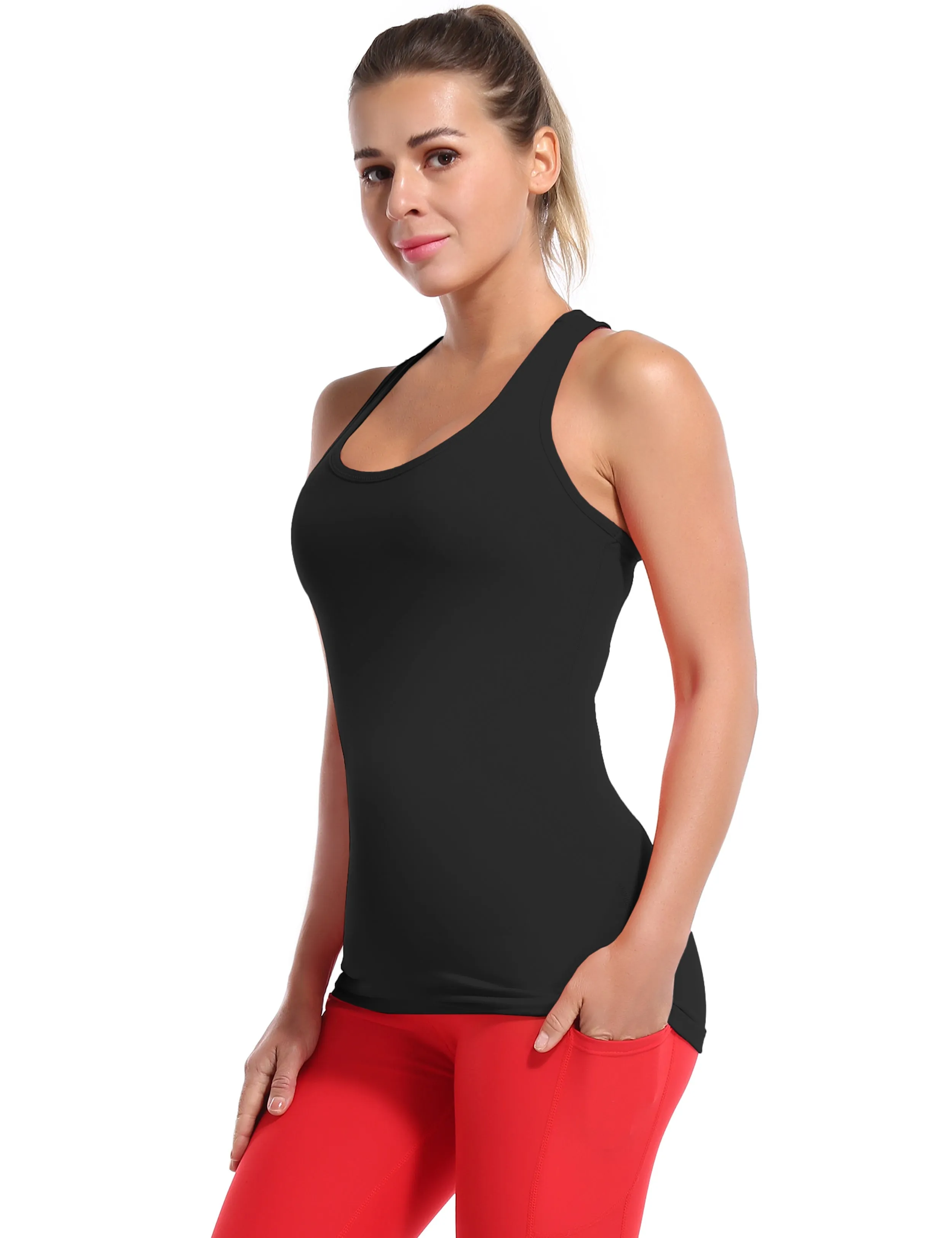 Racerback Athletic Tank Tops black_Golf