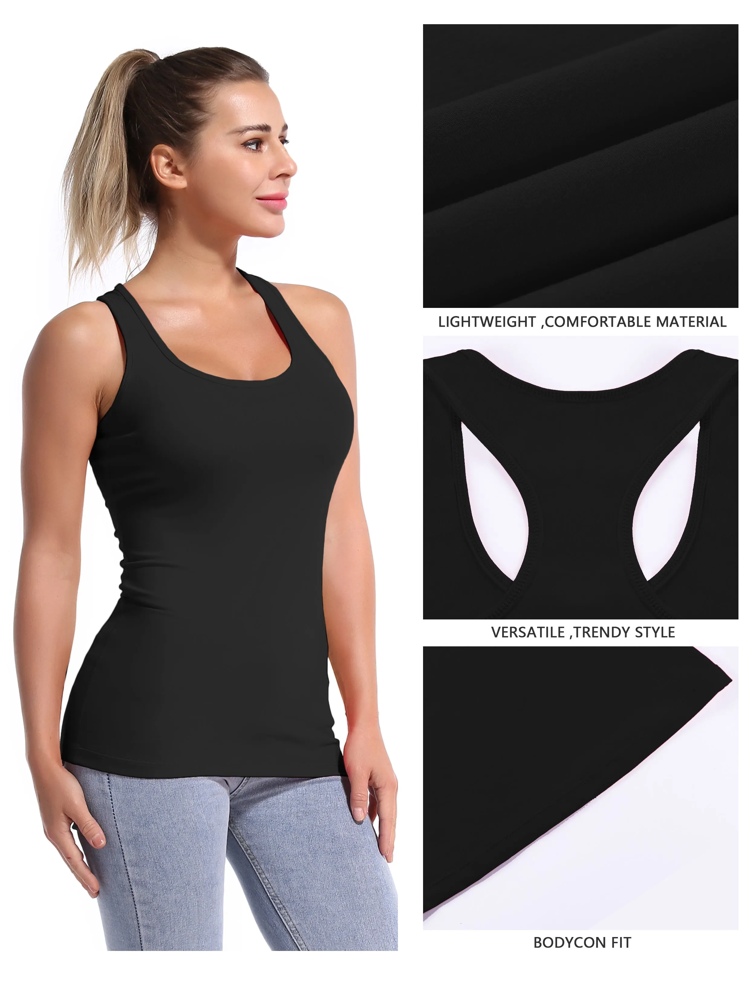 Racerback Athletic Tank Tops black_Golf