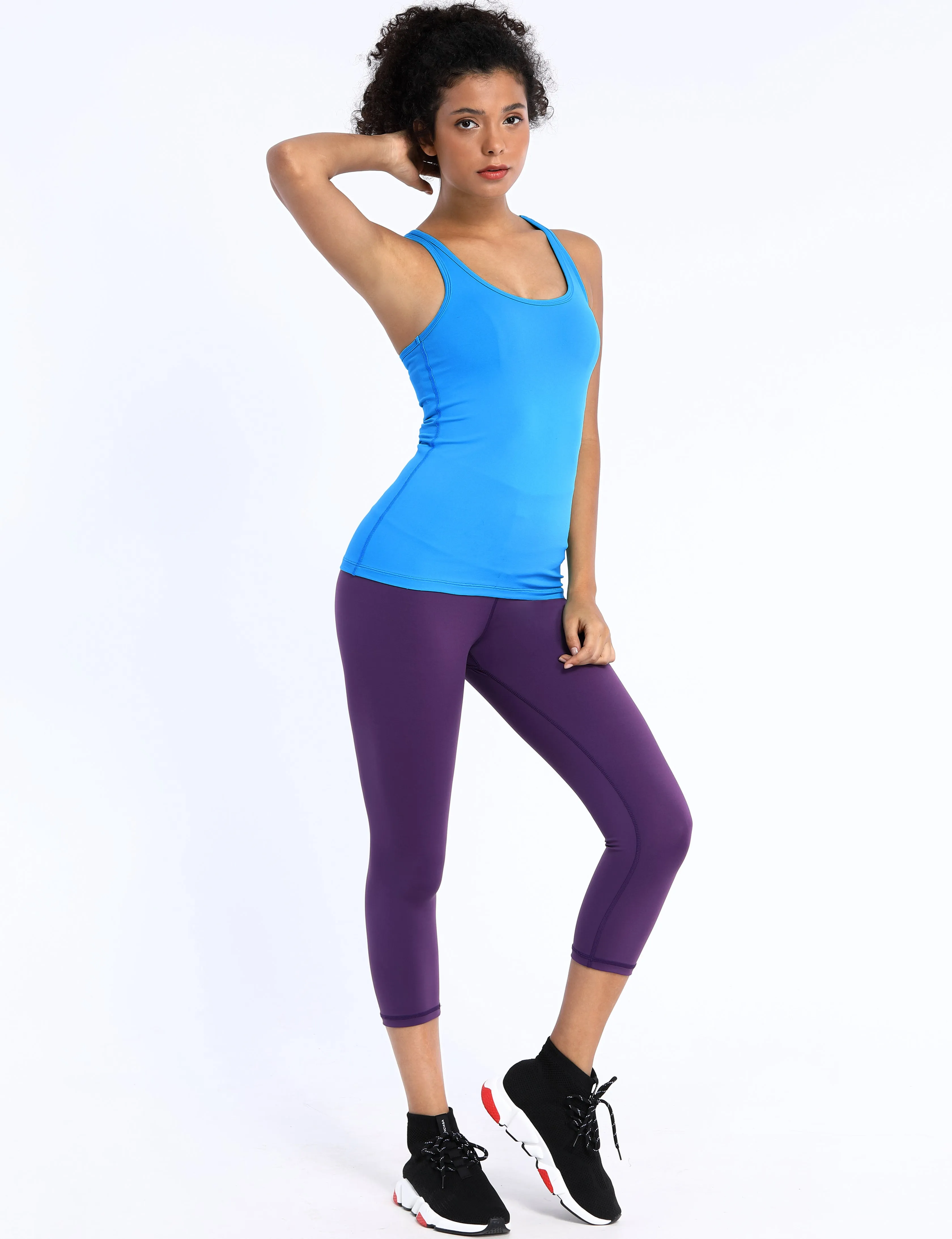 Racerback Athletic Tank Tops electricblue_yoga