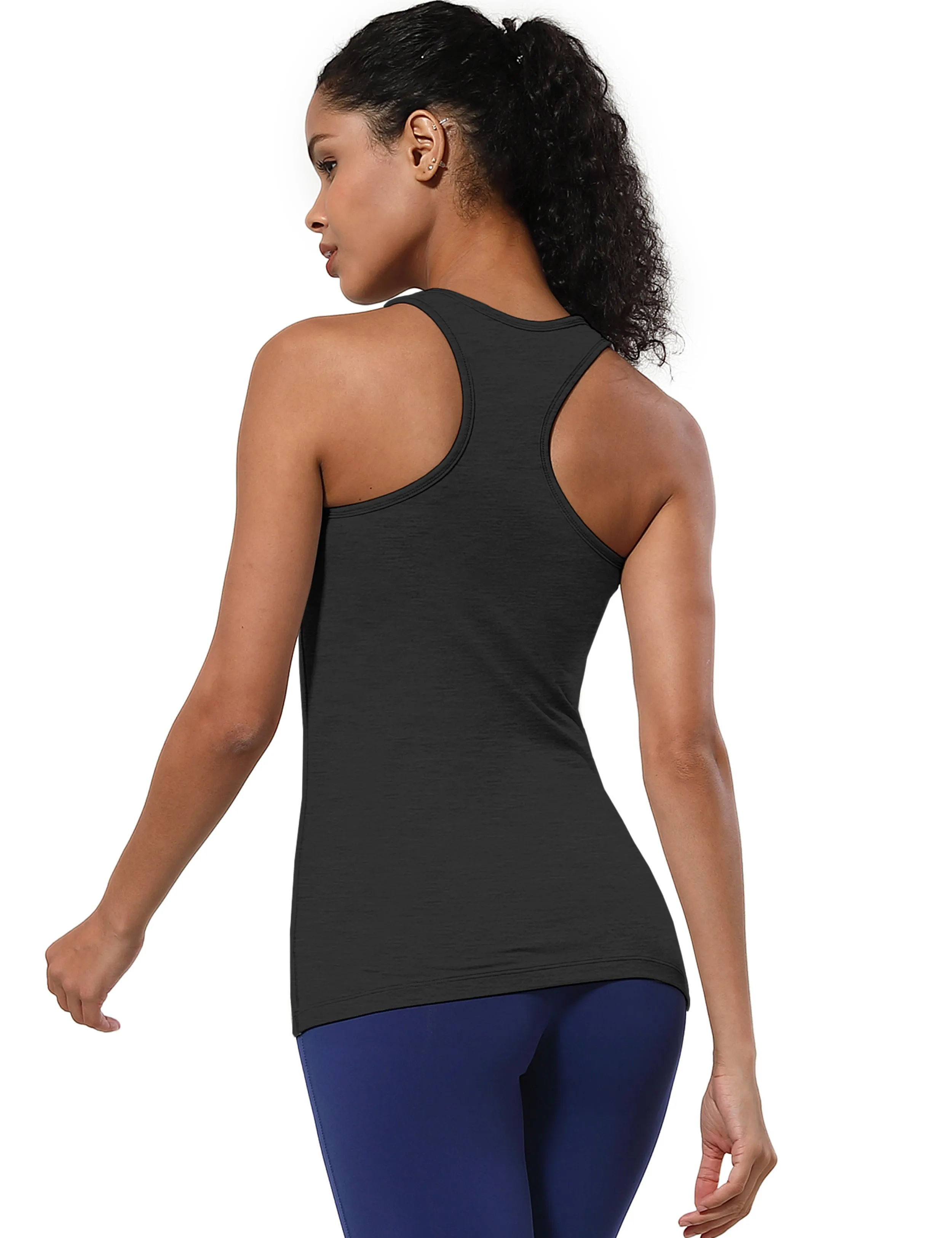 Racerback Athletic Tank Tops heathercharcoal_Gym