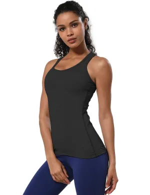 Racerback Athletic Tank Tops heathercharcoal_Gym