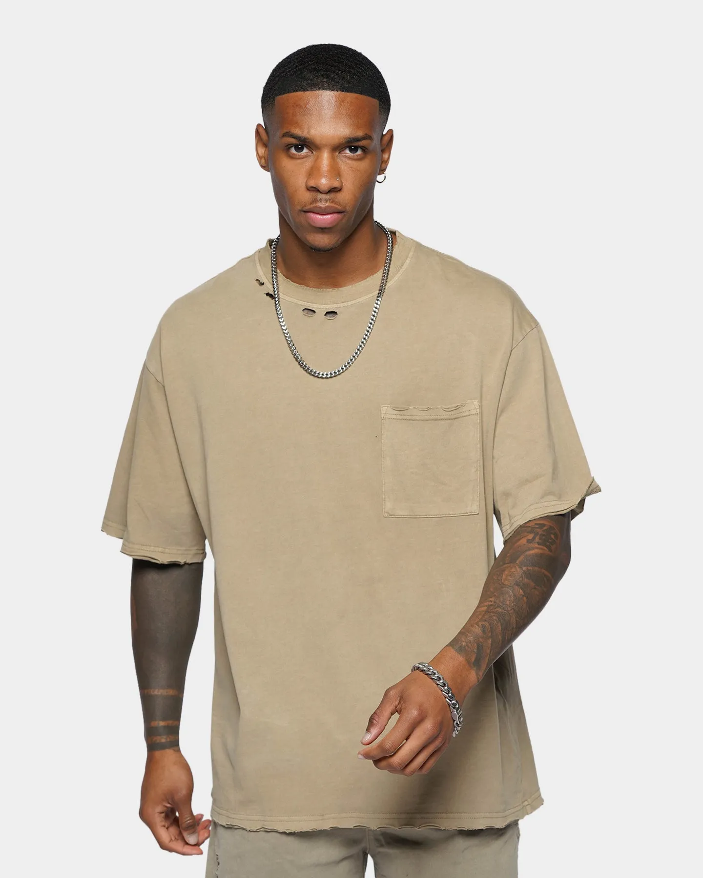 XXIII Bair Distressed T-Shirt Khaki